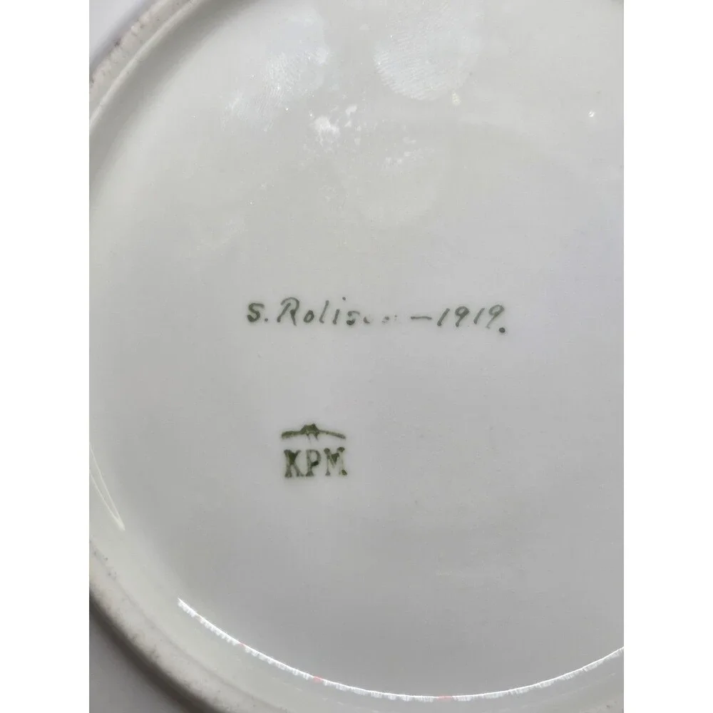 Set Of 4 Antique KPM Salad Plates Hand Painted 8